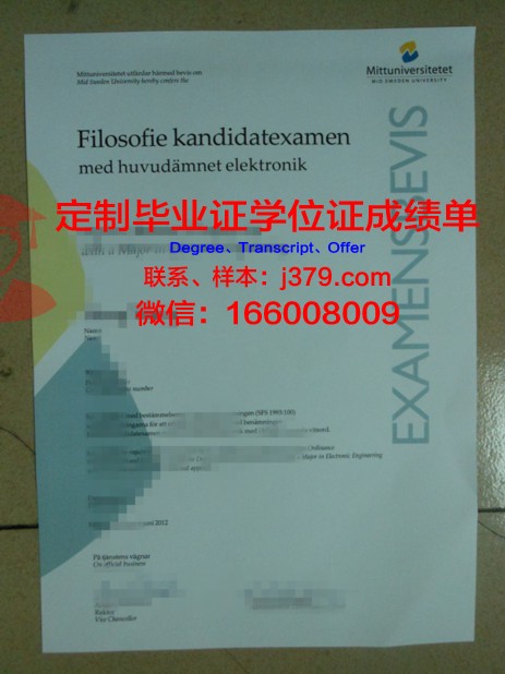 瑞典西部大学毕业学位